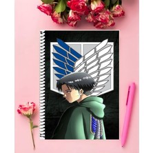 Attack On Titan Anime Defter 1 Adet Özel Tasarım A4 Boyutu 21*29 cm  Telli Kareli Defter