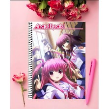 Angel Beats Anime Defter 1 Adet Özel Tasarım A4 Boyutu 21*29 cm  Telli Kareli Defter
