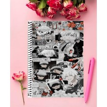 Anime And Your World Jujutsu Kaisen Anime Defter 1 Adet Özel Tasarım A4 Boyutu 21*29 cm  Telli Kareli Defter
