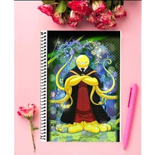 Koro Sensei  Anime Defter 1 Adet Özel Tasarım A4 Boyutu 21*29 cm Telli Kareli