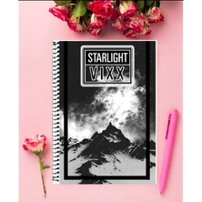 Vıxx Kpop Defter 1 Adet Özel Tasarım A4 Boyutu 21*29 cm  Telli Kareli Defter