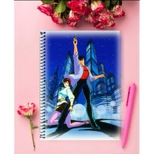 Anime And Your World City Hunter Anime Defter 1 Adet Özel Tasarım A4 Boyutu 21*29 cm  Telli Kareli Defter
