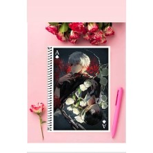 Tohka Yatogami Anime Defter 1 Adet Özel Tasarım A4 Boyutu Telli Kareli Defter 21*29 cm