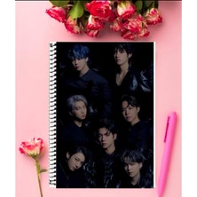 Anime And Your World Bts Defter 1 Adet Özel Tasarım A4 Boyutu Telli Kareli Defter 21*29 cm