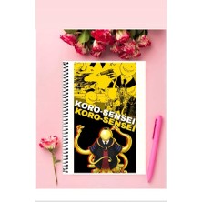 Anime And Your World Koro Sensei  Anime Defter 1 Adet Özel Tasarım A4 Boyutu Telli Kareli Defter 21*29 cm