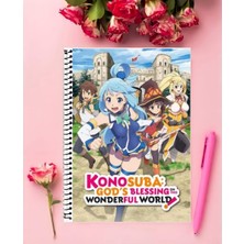 Kono Subarashii Sekai Ni Shukufuku Wo  Anime   Defter 1 Adet  A4 Boyutu 21*29 cm  Telli Kareli