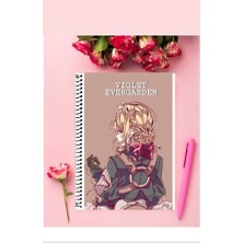 Anime And Your World Violet Evergarden Anime Defter 1 Adet Özel Tasarım A4 Boyutu Telli Kareli Defter 21*29 cm