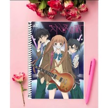 Fukumenkei Noise  Anime Defter 1 Adet Özel Tasarım A4 Boyutu 21*29 cm  Telli Kareli Defter