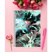 Midoriya Izuku Anime Defter 1 Adet Özel Tasarım A4 Boyutu 21*29 cm  Telli Kareli Defter