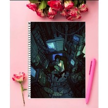 Anime And Your World Serial Experiments Lain  Anime   Defter 1 Adet Özel Tasarım A4 Boyutu 21*29 cm  Telli Çizgsiz Defter