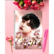 Anime And Your World Bts Defter 1 Adet Özel Tasarım A4 Boyutu Telli Kareli Defter 21*29 cm