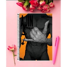 Anime And Your World Ajin  Anime Defter 1 Adet Özel Tasarım A4 Boyutu 21*29 cm Telli Kareli