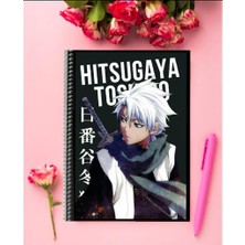Toshiro  Hitsugayaanime Defter 1 Adet Özel Tasarım A4 Boyutu Telli Kareli Defter 21*29 cm