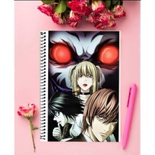 Lıght Yagami Death Note Anime Defter 1 Adet Özel Tasarım A4 Boyutu 21*29 cm  Telli Çizgili Defter