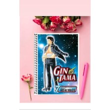 Gin Tama Anime Defter 1 Adet Özel Tasarım A4 Boyutu Telli Kareli Defter 21*29 cm