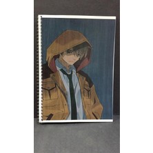 Anime Temalı A4 Boyutu Defter  Pp Kapak Kareli
