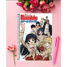 School Rumble Anime Defter 1 Adet Özel Tasarım A4 Boyutu 21*29 cm  Telli Kareli Defter
