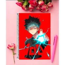 Anime And Your World Mob Psycho 100  Anime  Defter 1 Adet Özel Tasarım A4 Boyutu 21*29 cm Telli Kareli Defter
