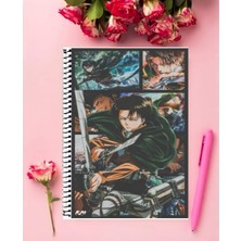 Eren Jeager Anime Defter 1 Adet Özel Tasarım A4 Boyutu 21*29 cm  Telli Kareli Defter