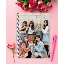 Everglow Kpop Defter 1 Adet Özel Tasarım A4 Boyutu 21*29 cm Telli Kareli Defter