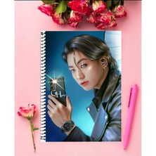 Anime And Your World Bts Defter 1 Adet Özel Tasarım A4 Boyutu Telli Kareli Defter 21*29 cm