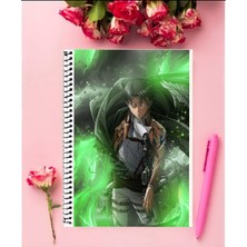 Levi Ackerman Attack On Titan Anime Defter 1 Adet Özel Tasarım A4 Boyutu 21*29 cm  Telli Çizgili