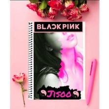 Anime And Your World Black Pink Defter 1 Adet Özel Tasarım A4 Boyutu Telli Kareli Defter 21*29 cm