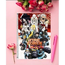Fire Force  Anime Defter 1 Adet Özel Tasarım A4 Boyutu 21*29 cm Telli Kareli