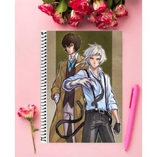 Bungou Stray Dogs Anime Defter 1 Adet Özel Tasarım A4 Boyutu 21*29 cm  Telli Çizgili defter