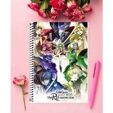 Anime And Your World Code Geass Lelouch Anime Defter 1 Adet Özel Tasarım A4 Boyutu 21*29 cm  Telli Kareli Defter