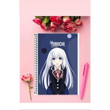 Anime And Your World Origami Tobiichi Anime Defter 1 Adet Özel Tasarım A4 Boyutu Telli Kareli Defter 21*29 cm