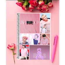 Bts Defter 1 Adet Özel Tasarım A4 Boyutu Telli Kareli Defter 21*29 cm