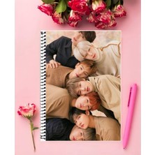 Monsta x Defter 1 Adet Özel Tasarım A4 Boyutu 21*29 cm  Telli Kareli Defter
