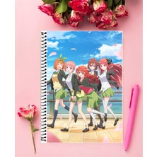 Anime And Your World 5-Toubun No Hanayome Anime Defter 1 Adet Özel Tasarım A4 Boyutu 21*29 cm  Telli Kareli Defter