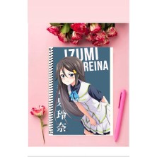 Anime And Your World Reina Izumi Anime Defter 1 Adet Özel Tasarım A4 Boyutu Telli Kareli Defter 21*29 cm
