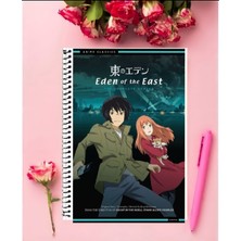 Anime And Your World Eden Of The East  Anime Defter 1 Adet Özel Tasarım A4 Boyutu 21*29 cm Telli Kareli