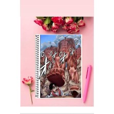 Shingeki No Kyojin Anime Defter 1 Adet Özel Tasarım A4 Boyutu Telli Kareli Defter 21*29 cm