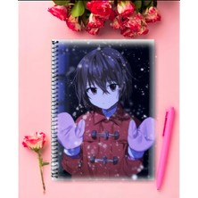 Anime And Your World Boku Dake Ga Inai Machi Anime Defter 1 Adet Özel Tasarım A4 Boyutu 21*29 cm Telli Kareli