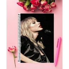 Taylor Swift  Defter 1 Adet Özel Tasarım A4 Boyutu 21*29 cm  Telli Kareli defter