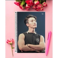 Super Junior Kpop   Defter 1 Adet Özel Tasarım A4 Boyutu 21*29 cm  Telli Kareli Defter