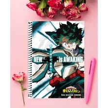 Anime And Your World Boku No Hero Academia Anime Defter 1 Adet Özel Tasarım A4 Boyutu 21*29 cm  Telli Kareli defter