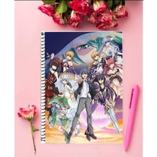 Date A Live Anime   Defter 1 Adet Özel Tasarım A4 Boyutu 21*29 cm  Telli Kareli Defter
