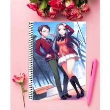 Anime And Your World Youkoso Jitsuryoku Shijou Anime Defter 1 Adet Özel Tasarım A4 Boyutu 21*29 cm  Telli Kareli Defter