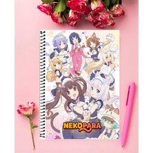 Anime And Your World Nekopara Anime Defter 1 Adet Özel Tasarım A4 Boyutu 21*29 cm  Telli Çizgili defter