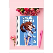 Anime And Your World Nanami Aoyama Anime Defter 1 Adet Özel Tasarım A4 Boyutu Telli Kareli Defter 21*29 cm