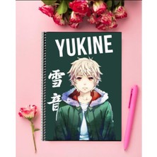 Yukine Anime Defter 1 Adet Özel Tasarım A4 Boyutu Telli Kareli Defter 21*29 cm