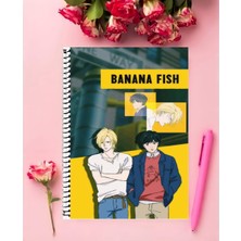 Anime And Your World Banana Fish  Anime Defter 1 Adet Özel Tasarım A4 Boyutu 21*29 cm  Telli Kareli Defter