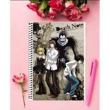Anime And Your World Lıght Yagami Death Note Anime Defter 1 Adet Özel Tasarım A4 Boyutu 21*29 cm  Telli Kareli Defter