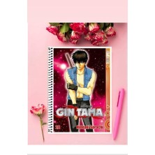 Anime And Your World Gin Tama Anime Defter 1 Adet Özel Tasarım A4 Boyutu Telli Kareli Defter 21*29 cm