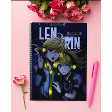 Anime And Your World Len Rin Anime Defter 1 Adet Özel Tasarım A4 Boyutu 21*29 cm Telli Kareli Defter